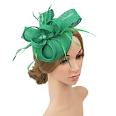 levne Fascinátory-fascinators kentucky derby klobouk pokrývka hlavy polyester / polyamid kbelík klobouk krabička na tablety klobouk dovolená melbourne cup koktejl královský astcot s aplikacemi z peří pokrývka hlavy