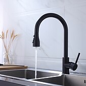 billige Kjøkkenkraner-kjøkkenkran - enkelthåndtak ett hull krom / nikkelbørstet / galvanisert uttrekkbar / nedtrekkbar / standard tutsentersett moderne moderne kjøkkenkraner