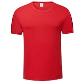 Недорогие Мужские повседневные футболки-Муж. С короткими рукавами Вырез под горло Лето Однотонный Атлетический Черный Белый Желтый Футболка для мужчин