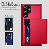 abordables Carcasas Samsung-Funda para teléfono para Samsung Galaxy S24 S23 S22 S21 S20 Plus Ultra S25 Ultra funda trasera soporte para tarjetas a prueba de golpes de color sólido TPU