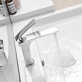 economico Classici-rubinetto lavabo bagno - classico / cascata nichel spazzolato / galvanizzato / finiture verniciate monocomando rubinetti vasca monoforo