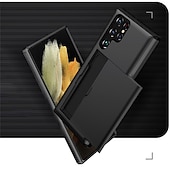 abordables Carcasas Samsung-Funda para teléfono para Samsung Galaxy S24 S23 S22 S21 S20 Plus Ultra S25 Ultra funda trasera soporte para tarjetas a prueba de golpes de color sólido TPU