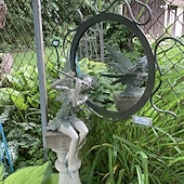 preiswerte Gartenskulpturen &amp; Statuen-Garten Flöte Blume Fee Statue Harz Handwerk Landschaftsbau Skulptur Kunst Hof Figur sitzend Garten Haus Ornament Dekoration