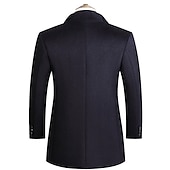 billiga Trenchcoat för män-Herr Vinterkappa Yllekappa Rock Kavaj Kontor Företag Vinter Ylle Vindtät Varm Ytterkläder Kläder Yrke / Affär Ensfärgat Ficka Hög krage Enkelknäppt med Ett Knapphål