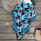preiswerte Hautausschlagswächter-Damen Anti UV Badeanzug UV-Schutz UPF50+ Atmungsaktiv Langarm Spandex Bodysuit Badeanzug Reißverschluß vorne Schwimmen Surfen Strand Wassersport Sommer Frühling