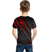 voordelige Halloweenkostuums voor jongens-Jongens 3D 3D Print T-shirt Korte mouw 3D-afdrukken Zomer Lente Actief Sport Modieus Kinderen 3-12 jaar Buiten Dagelijks Voor Binnen Normale pasvorm
