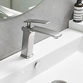 economico Classici-rubinetto lavabo bagno - classico / cascata nichel spazzolato / galvanizzato / finiture verniciate monocomando rubinetti vasca monoforo