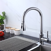 billige Kjøkkenkraner-kjøkkenkran - enkelthåndtak ett hull krom / nikkelbørstet / galvanisert uttrekkbar / nedtrekkbar / standard tutsentersett moderne moderne kjøkkenkraner