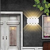 economico applique da esterno-applique da parete a led per esterni impermeabile ip65 8w illuminazione su e giù per interni lampada da parete curva a doppia testa lampada moderna camera da letto ac85-265v