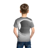economico Visione 3D e Geometria del Ragazzo-Da ragazzo 3D 3D Print maglietta Manica corta Stampa 3D Estate Primavera Attivo Sportivo Di tendenza Bambino 3-12 anni Esterno Giornaliero Al coperto Standard