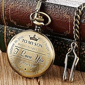 cheap Pocket Watches-Pocket Watch for Men Analog Quartz Tonneau Vintage Magnetic Metal Design Quartz Pocket Watches Necklace Fob Watches Chain Pendant Watch Unisex Gift