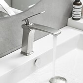 economico Classici-rubinetto lavabo bagno - classico / cascata nichel spazzolato / galvanizzato / finiture verniciate monocomando rubinetti vasca monoforo