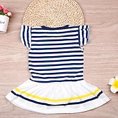 economico Completi per bambine-Da ragazza 3D A strisce Tinta unita Completo Manica corta Estate Primavera Attivo Bambino (1-4 anni) Giornaliero Per eventi