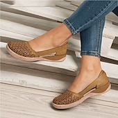 halpa Naisten matalakantaiset kengät-naisten valkoiset leikatut slip-on flats - mukavat vapaa-ajan kengät päivittäiseen käyttöön