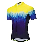 billiga Tröjor för män-Herr Cykeltröja Kortärmad Cykel Överdelar med 3 bakfickor Bergscykling Vägcykling Andningsfunktion Snabb tork Fuktabsorberande Reflexremsa Gul Röd Grön Polyester sporter Kläder