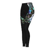 abordables Pantalons, shorts et jupes pour femmes-Femme Cuissard Long Collant Velo Vélo Pantalons Collants VTT Vélo tout terrain Vélo Route Des sports Graphic Botanique Floral Noël laid Chaud La peau 3 densités Respirable Séchage rapide Noir Rouge