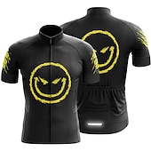 baratos Camisolas masculinas-Homens Camisa para Ciclismo Gráfico Engraçado Manga Curta Moto Camisa / Roupas Para Esporte Blusas com 3 bolsos traseiros Ciclismo de Montanha Ciclismo de Estrada Secagem Rápida Tiras Refletoras