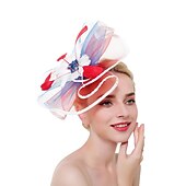 cheap Fascinators-Fascinators Hats Headwear Organza Polyester / Polyamide Bucket Hat Party / Evening Holiday Vintage Style With Feather Headpiece Headwear
