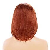 cheap Synthetic Trendy Wigs-Short Red Wave Wig Women&#039;s Straight Hair Ginger Synthetic Wig Natural Look Synthetic Full Hair Suitable for Cosplay Part Halloween Daily Use