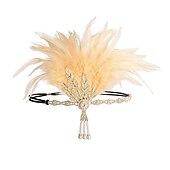 abordables Accessoires et plus-ancien Années 1920 Gatsby le Magnifique Serre Tête Flapper Ensemble d'accessoires Charleston Invité au mariage Plume Déguisement Femmes Réception de mariage Enterrement de Vie de Jeune Fille Festival