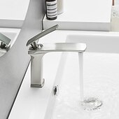 economico Classici-rubinetto lavabo bagno - classico / cascata nichel spazzolato / galvanizzato / finiture verniciate monocomando rubinetti vasca monoforo