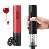 お買い得  バー用品-電気赤ワインコルク栓抜き自動ブドウワインボトルオープナー照らされたホイルカッターはコルクキッチンガジェットを取り出します