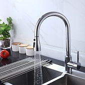 billige Kjøkkenkraner-kjøkkenkran - enkelthåndtak ett hull krom / nikkelbørstet / galvanisert uttrekkbar / nedtrekkbar / standard tutsentersett moderne moderne kjøkkenkraner