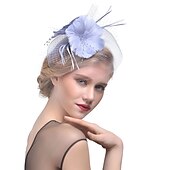 levne Fascinátory-Fascinátory Klobouky Doplňky do vlasů Organza Polyester / polyamid Kbelík Večírek Dovolená Retro styl S Peří Přílba Pokrývky Hlavy
