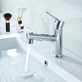economico Classici-Rubinetto Lavabo Bagno Estraibile / Doccetta Estraibile Finiture Elettrodeposte / Verniciate Rubinetteria Monocomando Monoforo Lavabo Bagno