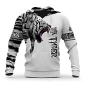 economico Pattern 3D-Per uomo Grafico Animale Blocco di colori Felpa con Cappuccio Felpe con cappuccio Felpa Streetwear Designer Casual Grande e Alto Manica Lunga Con Cappuccio Sport &amp; Outdoor Quotidiano Rosa Rosso Verde