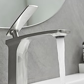 economico Classici-rubinetto lavabo bagno - classico / cascata nichel spazzolato / galvanizzato / finiture verniciate monocomando rubinetti vasca monoforo