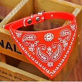 Недорогие Банданы и шляпы-Собака Ошейники Ошейник-бандана Регулируется / Выдвижной Банданы Кожа PU Черный Красный Синий Розовый