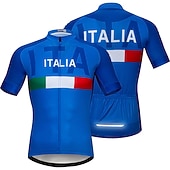 baratos Camisolas masculinas-Homens Camisa para Ciclismo Gráfico Carta e Número Itália Manga Curta Moto Camisa / Roupas Para Esporte Blusas com 3 bolsos traseiros Ciclismo de Montanha Ciclismo de Estrada Secagem Rápida Macio