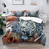 cheap Duvet Cover Sets-3D Street Art Graffiti Series Print Duvet Cover Bedding Sets Comforter Cover with 1 Print Duvet Cover or Coverlet，2 Pillowcases for Double/Queen/King