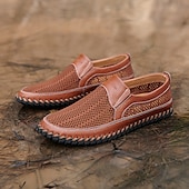 economico Slip-ons e mocassini da uomo-scarpe slip-on da uomo in rete traspirante: mocassini casual impermeabili e resistenti per il comfort all&#039;aperto e quotidiano