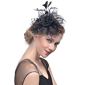 זול פאסינאטורים וכובעים-fascinators קנטאקי דרבי כובע כיסוי ראש אורגנזה פוליאסטר / פוליאמיד כובע דלי מסיבת חג מלבורן כוס קוקטייל רויאל אסטקוט עם כיסוי ראש מיני ספוט נוצה
