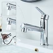 economico Classici-Rubinetto Lavabo Bagno Estraibile / Doccetta Estraibile Finiture Elettrodeposte / Verniciate Rubinetteria Monocomando Monoforo Lavabo Bagno
