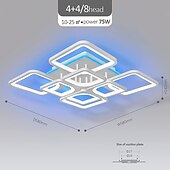 رخيصةأون أضواء السقف القابلة للتعتيم-عكس الضوء الاكريليك ضوء السقف led 5 رئيس 8 رئيس مصباح السقف مع تطبيق ضوء الخلفية اتصال بلوتوث / جهاز تحكم عن بعد مناسب لغرفة النوم وغرفة المعيشة والمكتب وغرفة الأطفال