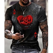 abordables T-shirts 3D-Homme 3D Poker T shirt Manche Courte T-shirt 3D effet Col Rond Chemise Rétro Vintage Design Décontractées Soirée du quotidien A B C Vêtement Tenue Grande Taille S M L XL XXL 3XL 4XL