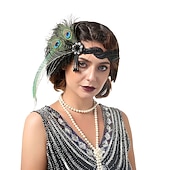 billige Tilbehør og mer-Årgang De livlige 20-årene 1920-tallet Fjær Hodebånd Den store Gatsby Charleston Bryllupsgjest Fjær Kostyme Dame Fest Skoleball Bryllupsfest Voksne Hodeplagg Alle årstider