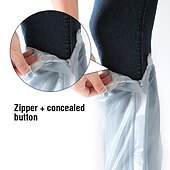 baratos luvas e equipamentos de proteção-Capa de sapato à prova de água transparente de comprimento longo com zíper antiderrapante botas de chuva galochas à prova d&#039;água dias chuvosos ferramentas úteis