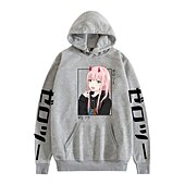 tanie Grafika postaci z kreskówek i filmów-Darling in the Franxx Zero Two 02 Bluza z Kapturem Anime Kreskówka Anime Harajuku Graficzny Kawaii Na Dla par Męskie Damskie Dla dorosłych Powrót do szkoły Tłoczenie na gorąco