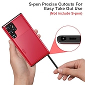 abordables Carcasas Samsung-Funda para teléfono para Samsung Galaxy S24 S23 S22 S21 S20 Plus Ultra S25 Ultra funda trasera soporte para tarjetas a prueba de golpes de color sólido TPU