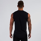 billige Treningsskjorter uten armer-Herre Singleter Vest topp Underskjorte Ermeløs skjorte Ermeløs V-hals Sommer عادي Sport Mote Lettvekt Feriereise Avslappet Ferie Svart Hvit Militærgrønn Topp T-skjorte for menn