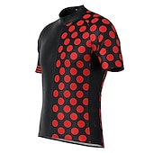 billiga Tröjor för män-Herr Cykeltröja Kortärmad Cykel Tröja Överdelar med 3 bakfickor Bergscykling Vägcykling Andningsfunktion Snabb tork Fuktabsorberande Reflexremsa Svart Vit Gul Prickig Polyester sporter Kläder