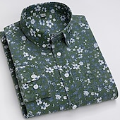 voordelige oxford-overhemden voor heren-Voor heren Overhemd Button-down overhemd Shirt met kraag Oxford overhemd Schotse ruit Bruiloft Casual A B F G Lange mouw Alle seizoenen Kleding