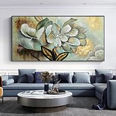 baratos Pinturas Florais/Botânicas-Mintura pintura a óleo artesanal em tela decoração de arte de parede moderna flor abstrata imagem para decoração de casa rolada sem moldura pintura não esticada