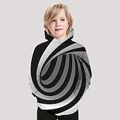 billiga Pojkens 3D Vision &amp; Geometri-Pojkar 3D Grafisk Geometrisk Huvtröja Långärmad 3D-tryck Vår Höst Aktiv Sport Mode Barn 3-12 år Utomhus Dagligen Inomhus Normal