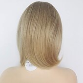 preiswerte ältere Perücke-Synthetische Perücken Locken Mit Pony Maschinell gefertigt Perücke Kurz A1 Synthetische Haare Damen Cosplay Weich Modisch Blond / Freizeitskleidung / Party / Abend / Täglich