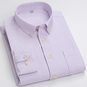 voordelige oxford-overhemden voor heren-Voor heren Overhemd Button-down overhemd Shirt met kraag Oxford overhemd Schotse ruit Bruiloft Casual A B F G Lange mouw Alle seizoenen Kleding